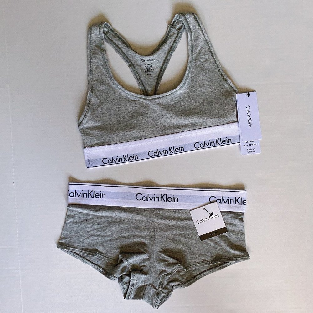 NEW Calvin Klein MODERN  Modal Bralette Boyshorts set